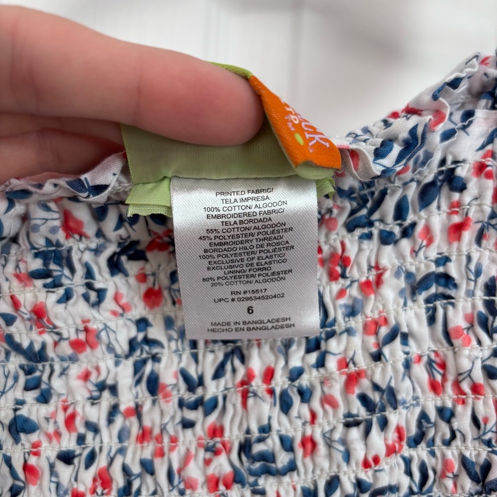 Patchwork Floral Smocked Dress | Penelope Mack Girls 6 - Picture 4 of 7